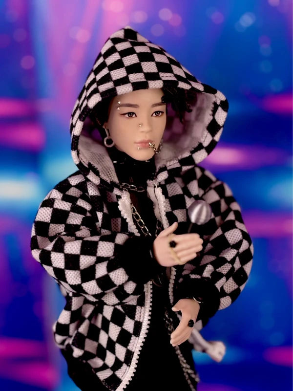 💙KPop BTS Ken Doll with chequered hoody