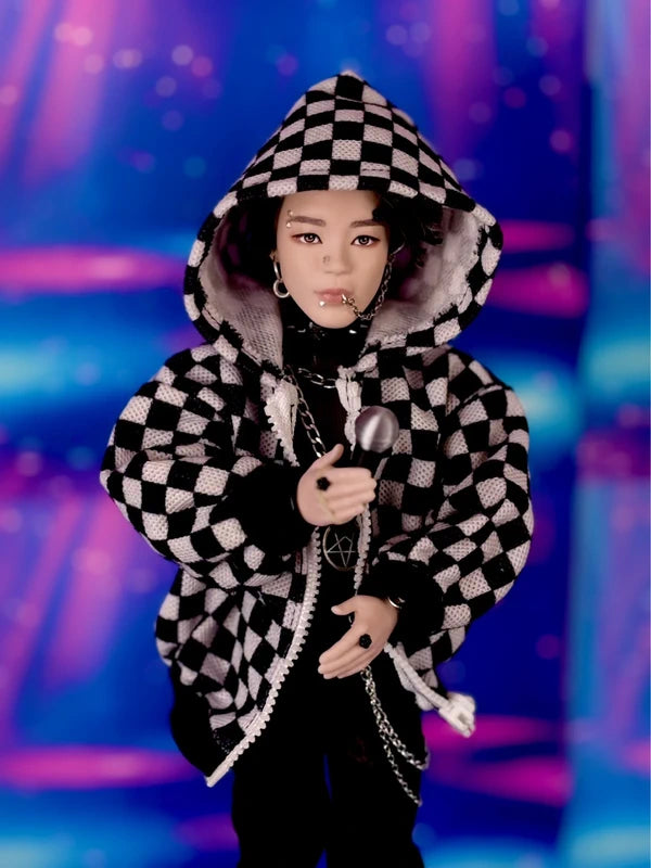 💙KPop BTS Ken Doll with chequered hoody