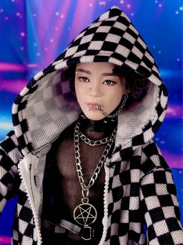 💙KPop BTS Ken Doll with chequered hoody