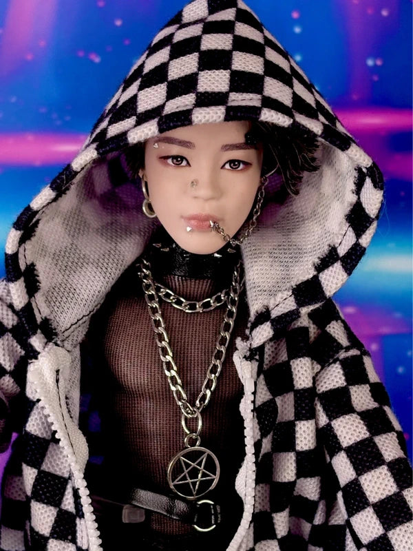 💙KPop BTS Ken Doll with chequered hoody