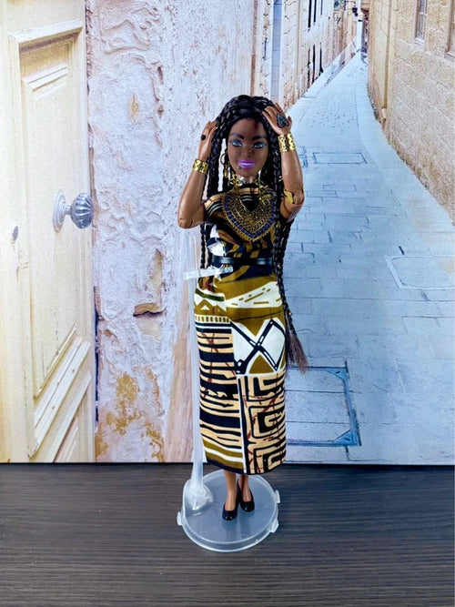 Beautiful African Dress Barbie with Braids